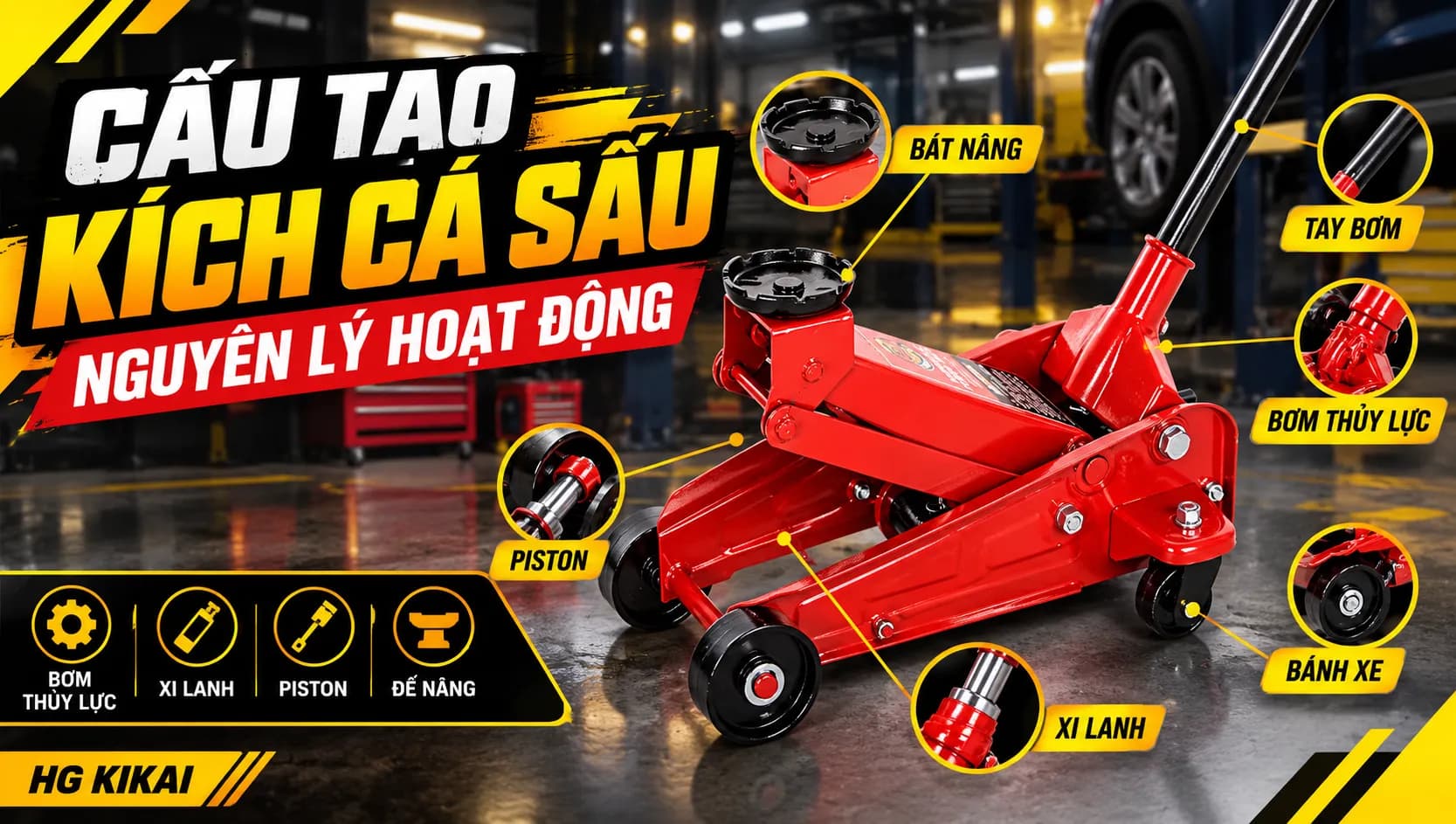 Cấu tạo và nguyên lý hoạt động kích cá sấu