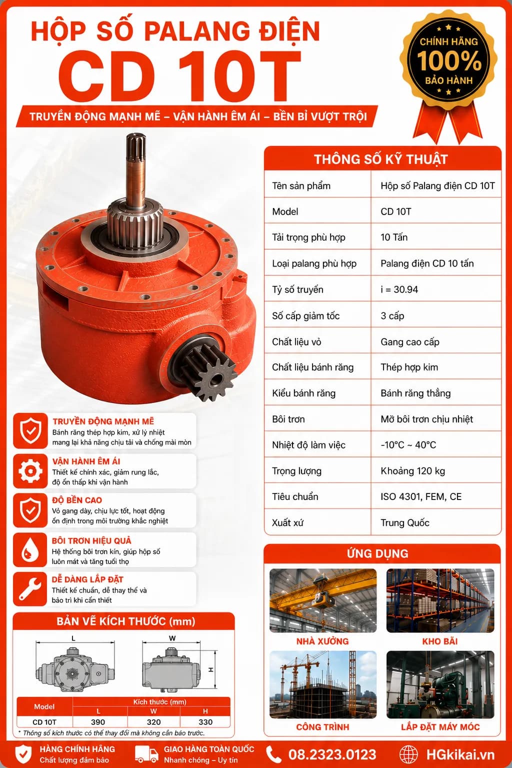 Hộp số Palang điện CD 10T