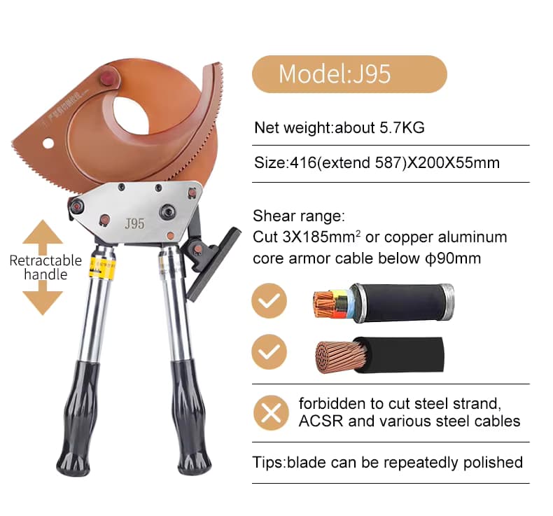 Kìm cắt cáp nhông J95 