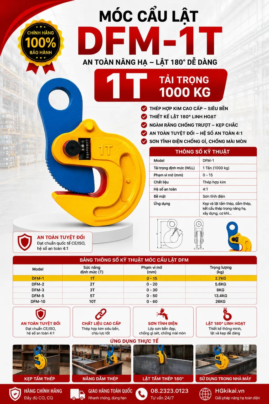 Móc cẩu lật DFM 1T