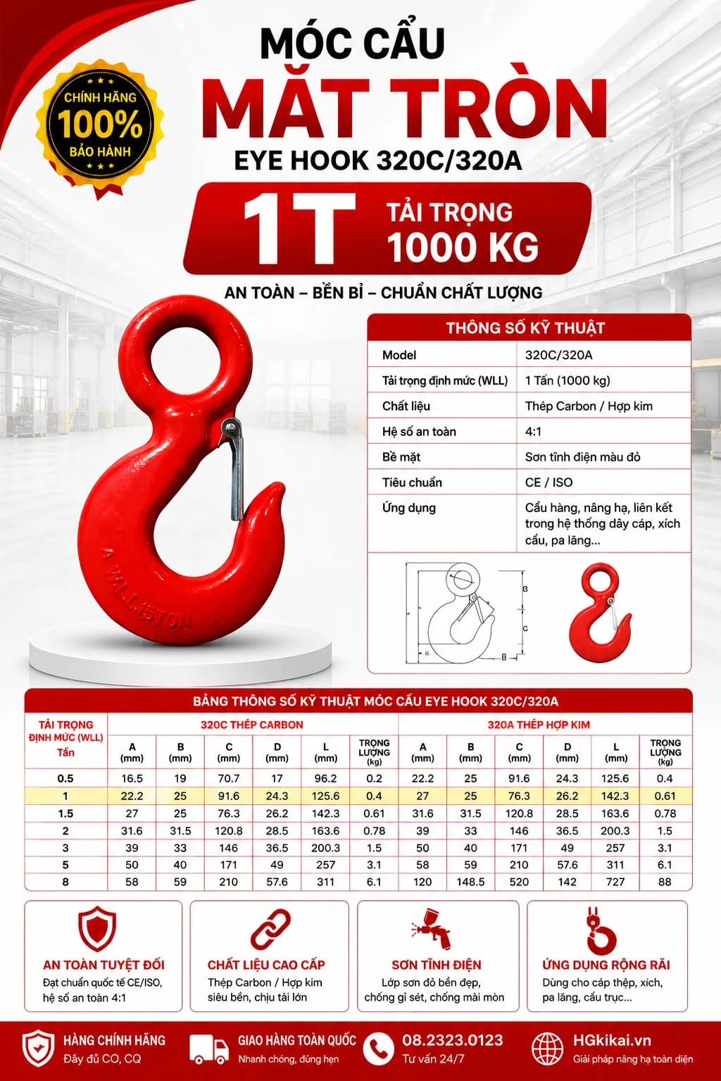 Móc cẩu mắt tròn 1T