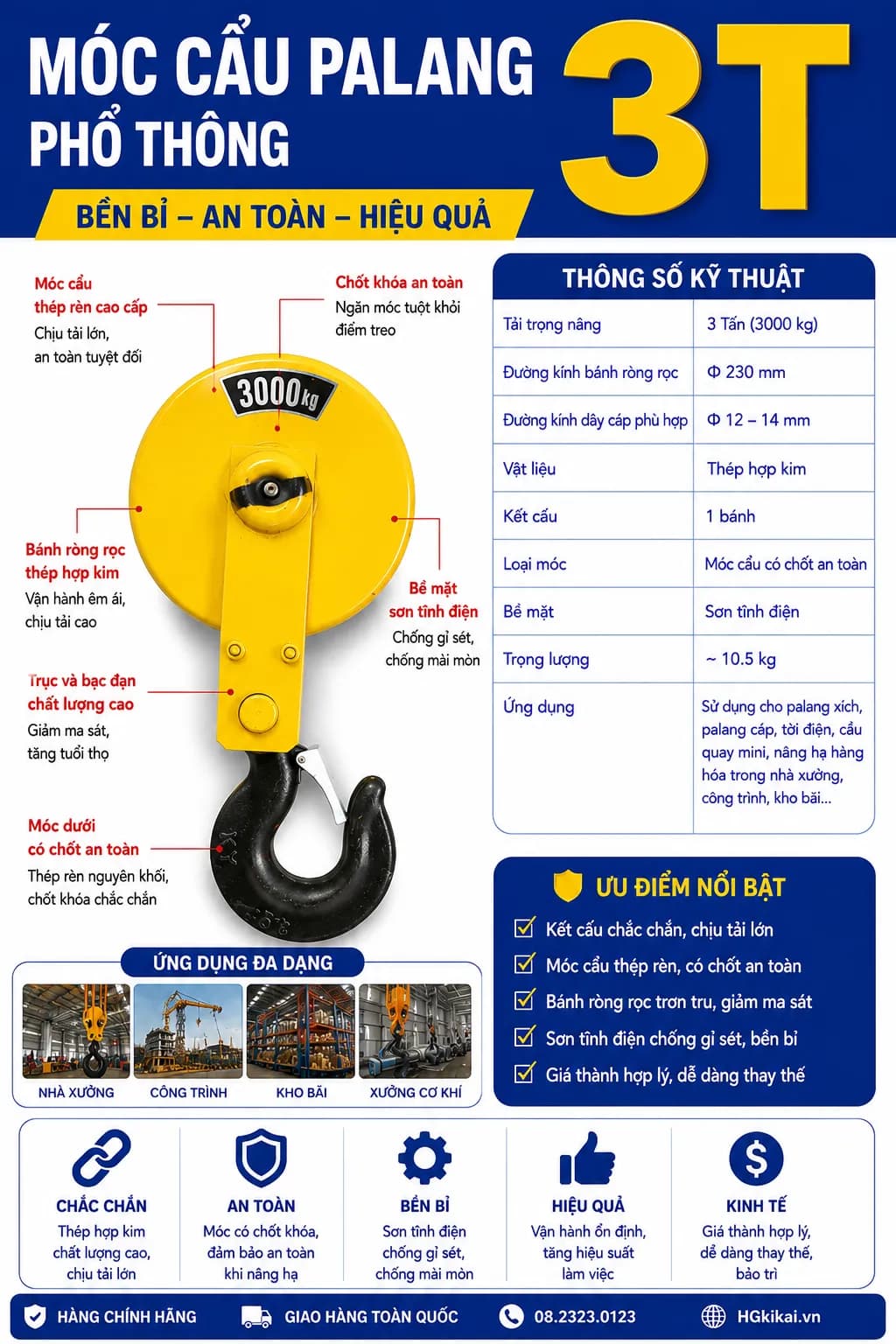 Móc cẩu Palang phổ thông 3T