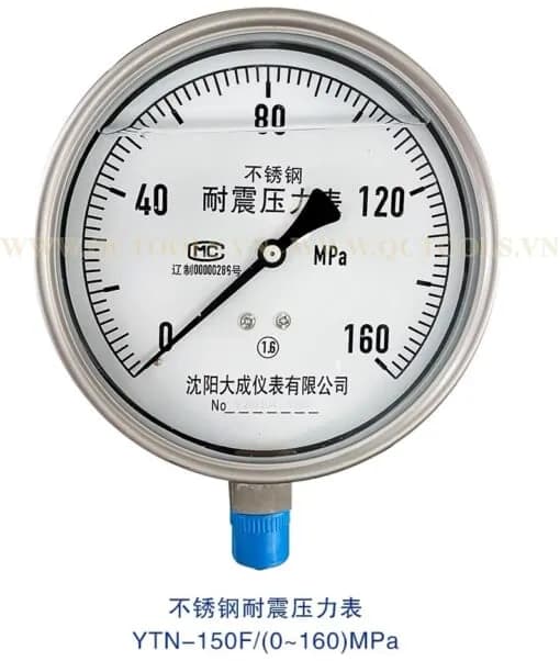 Đồng hồ đo áp suất 1600 bar mặt 150 mm YTN-150/(0-160Mpa)