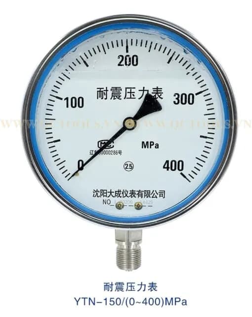 Đồng hồ đo áp suất 4000 bar mặt 150 mm YTN-150/(0-400Mpa)