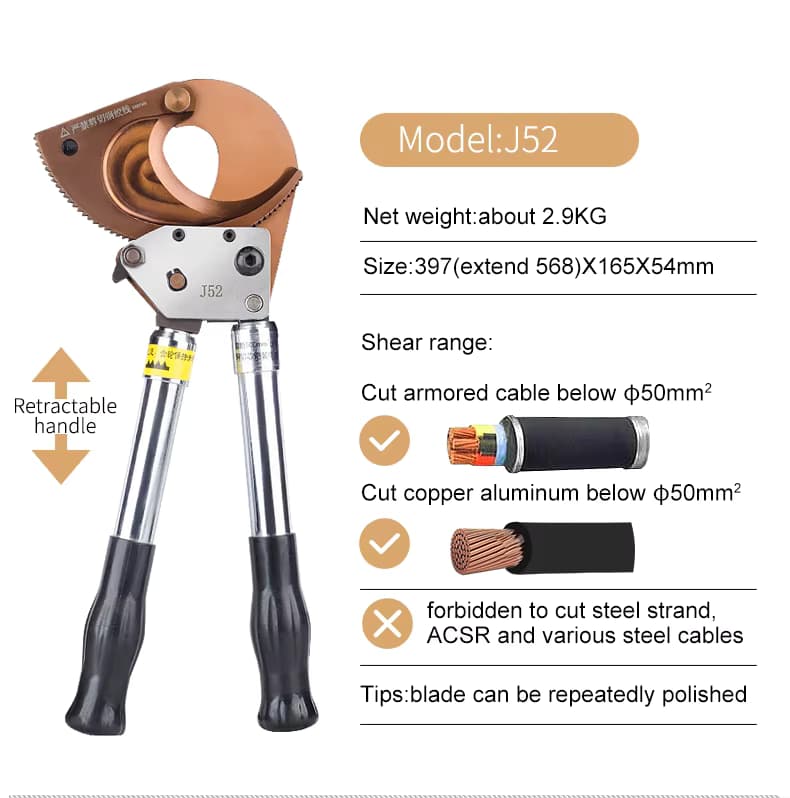 Kìm cắt cáp nhông J52